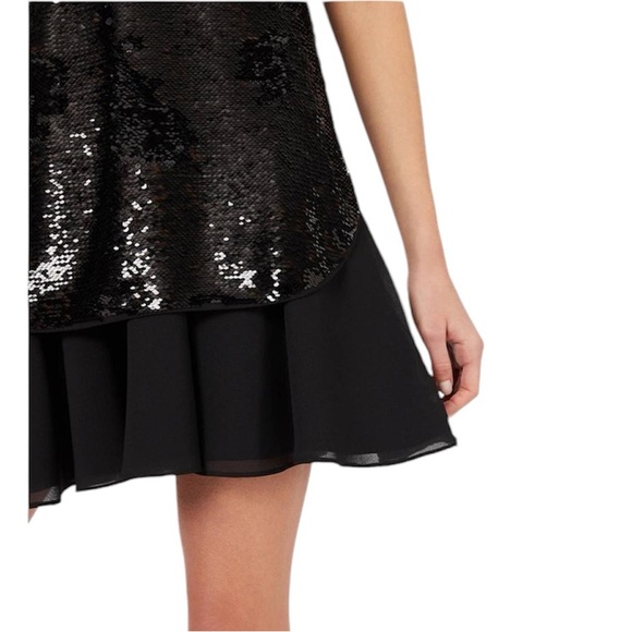 Emporio Armani || NWT || Black Sequin Tunic Dress w/ Chiffon Skirt - Picture 4 of 10